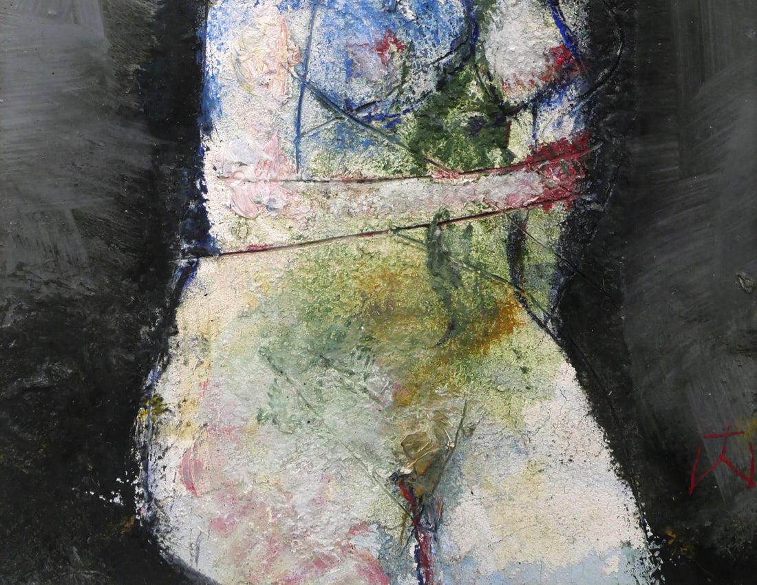 渡辺貞一「裸婦像」油絵・変形2号 拡大画像4