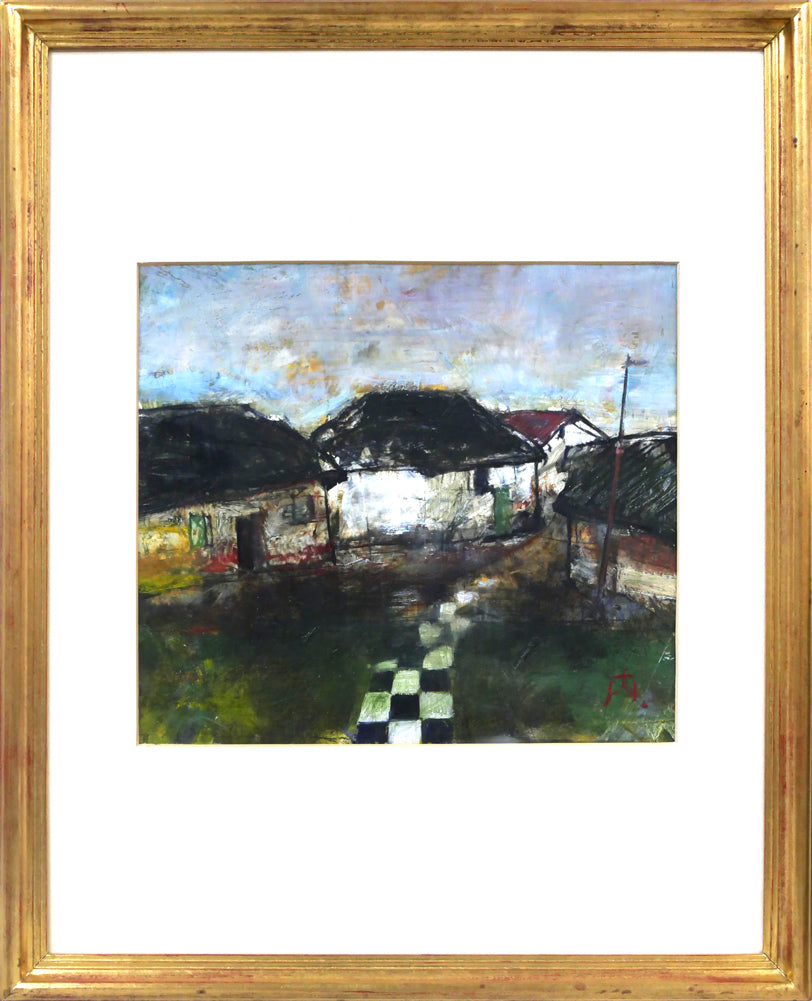 渡辺貞一「長沙郊外(中国)」油絵・変形4号