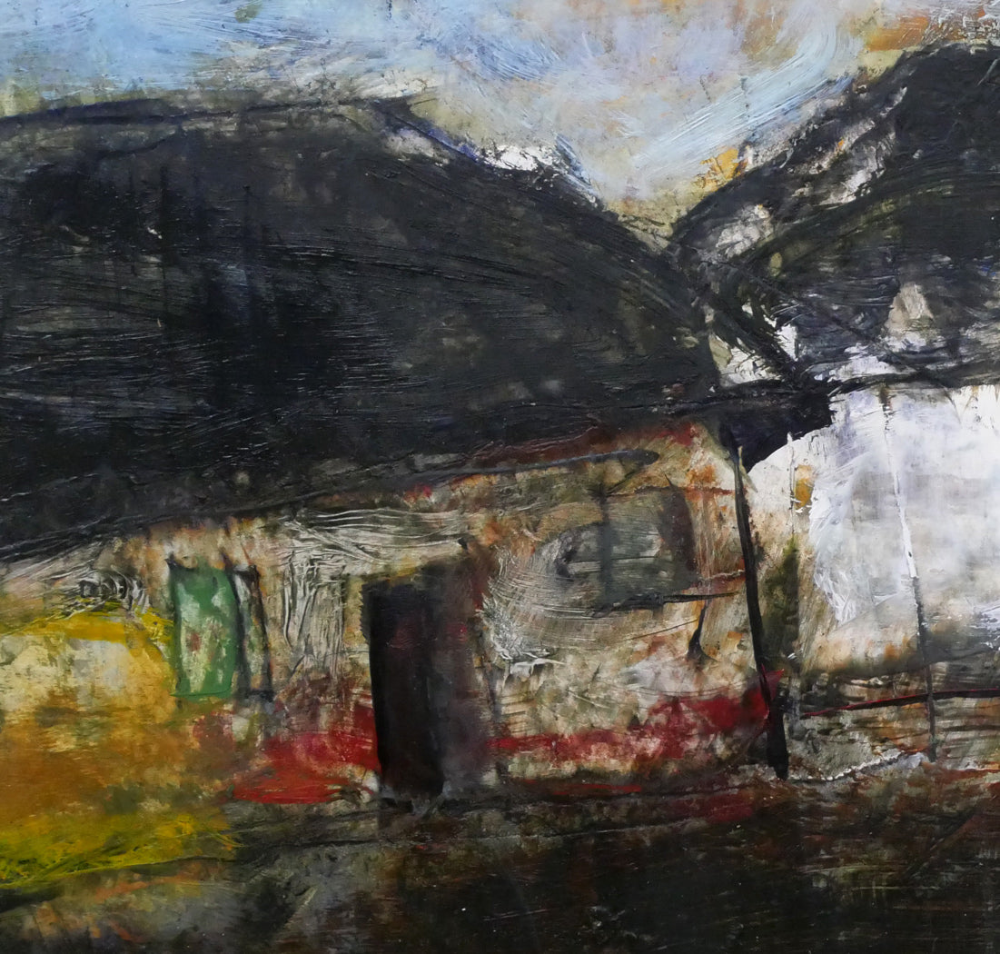 渡辺貞一「長沙郊外(中国)」油絵・変形4号 拡大画像2