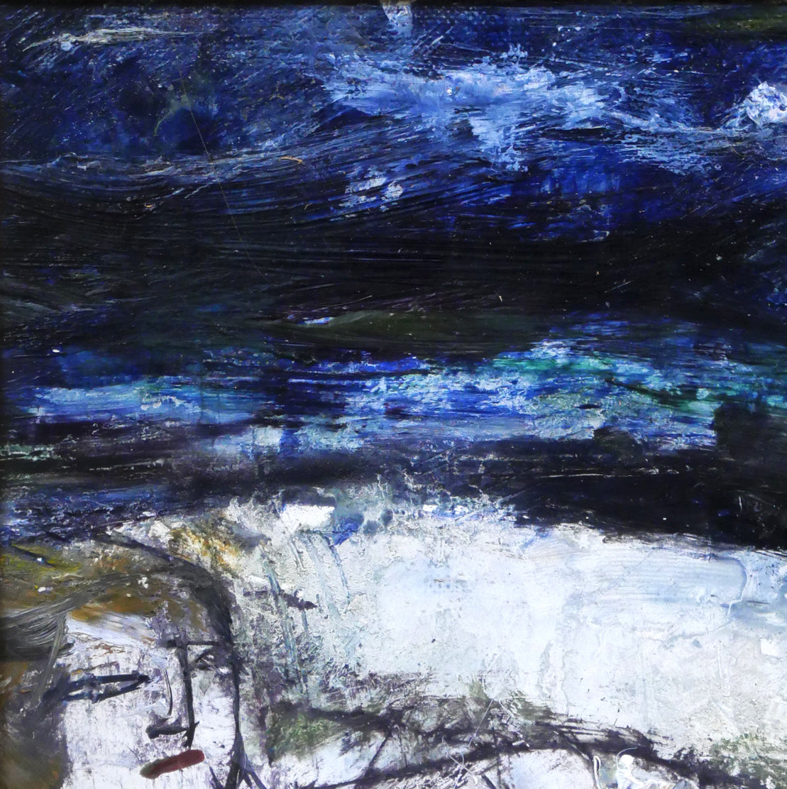 渡辺貞一「海辺の裸婦」油絵・F3号 拡大画像1