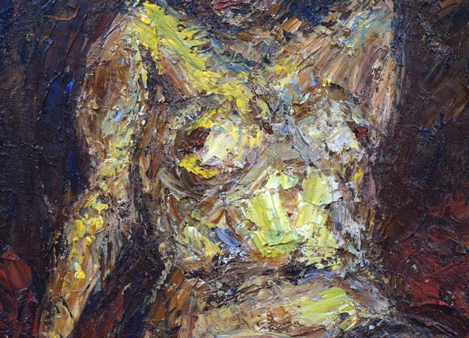 渡辺祐一郎「裸婦」油絵・F6号 拡大画像2