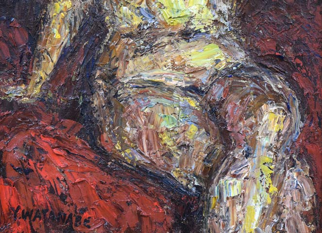 渡辺祐一郎「裸婦」油絵・F6号 拡大画像3