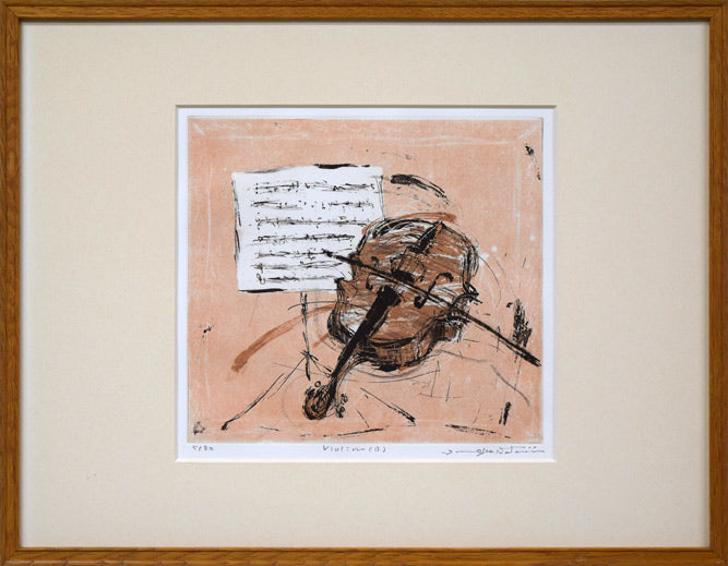 渡会純价「ヴァイオリン(B)」銅版画