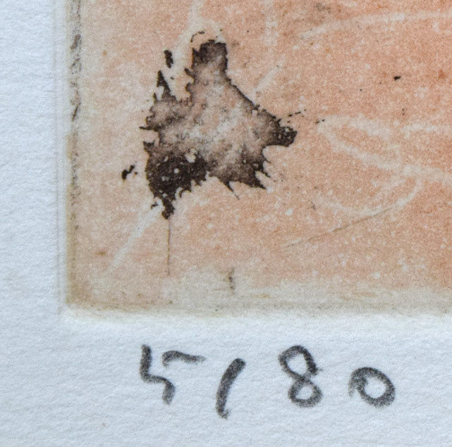 渡会純价「ヴァイオリン(B)」銅版画 限定番号(ed,5/80)