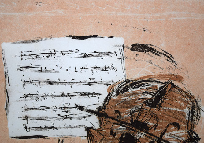 渡会純价「ヴァイオリン(B)」銅版画 拡大画像1