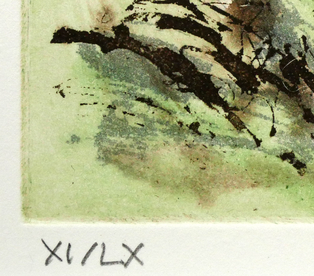 渡会純价「冬の旅(春の夢)」銅版画 限定番号(ed,11/60)