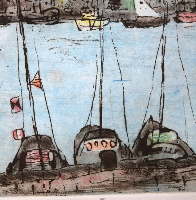 渡会純价「運河風景」銅版画 拡大画像6