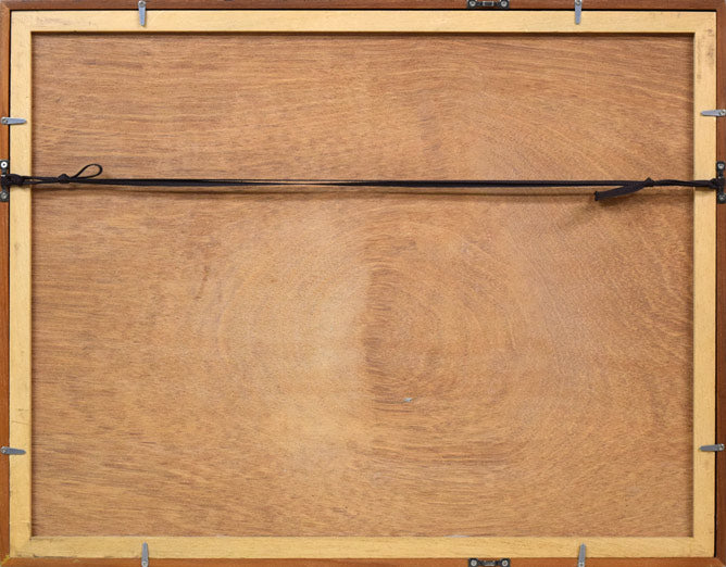 渡会純价「運河風景」銅版画 額縁裏側画像