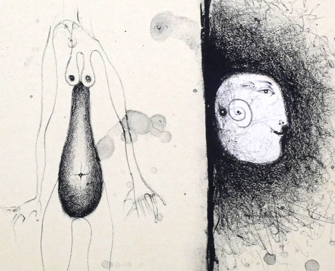 ポール ヴンダーリッヒ(Paul WUNDERLICH)「壁に盗聴器が」リトグラフ 拡大画像3