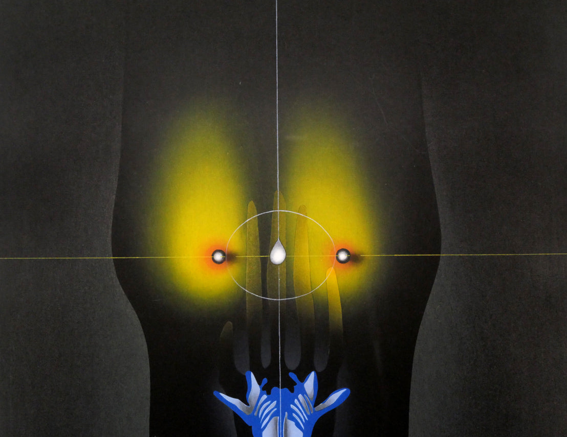 ポール ヴンダーリッヒ(Paul WUNDERLICH)「Woman torso with flower」木版画 拡大画像1