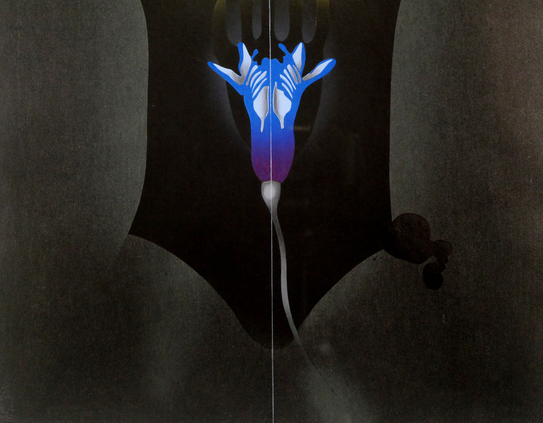 ポール ヴンダーリッヒ(Paul WUNDERLICH)「Woman torso with flower」木版画 拡大画像3