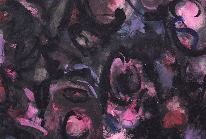 八木保次「花」グワッシュ・6号 拡大画像1