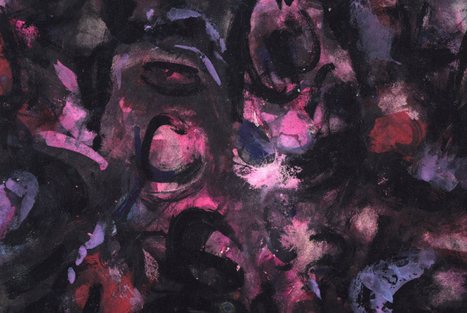 八木保次「花」グワッシュ・6号 拡大画像2