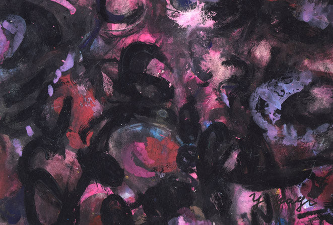 八木保次「花」グワッシュ・6号 拡大画像3