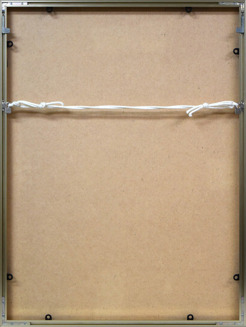 八木保次「花」グワッシュ・6号 額縁裏側画像