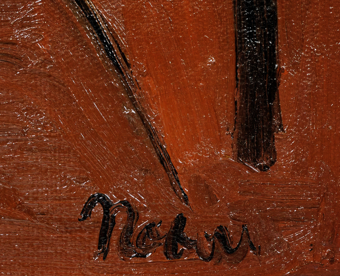 八木伸子「ひまわり」油絵・F6号 サイン拡大画像