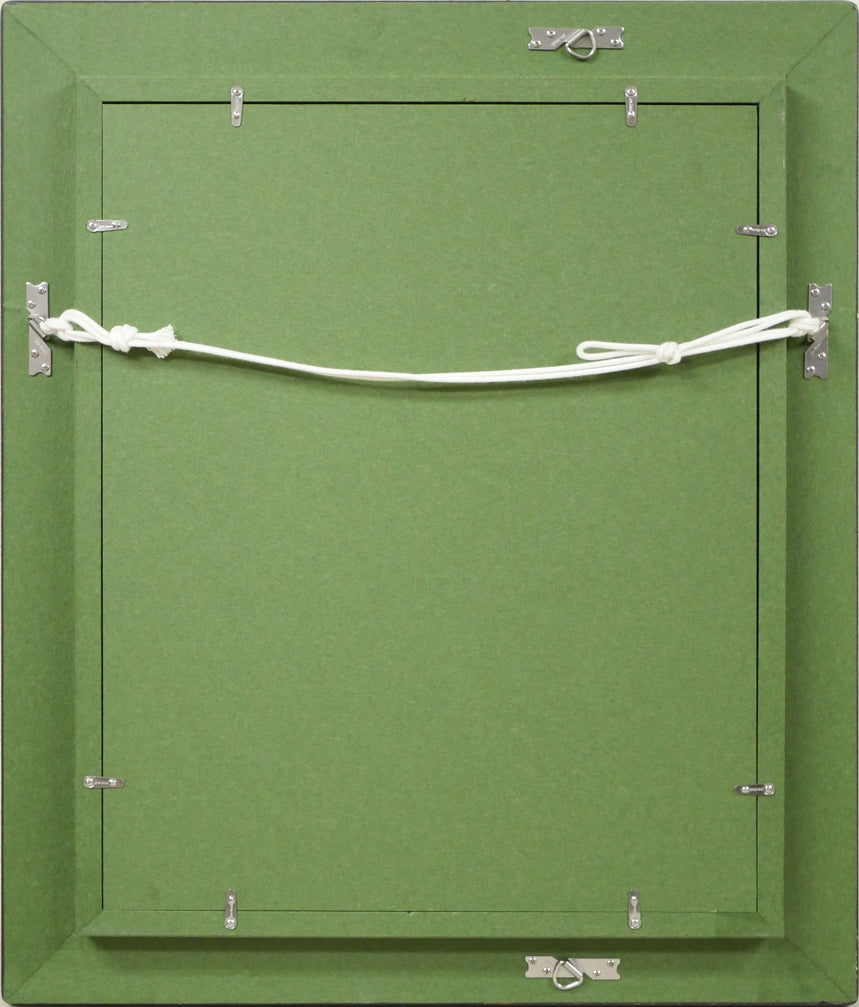 八木伸子「ひまわり」油絵・F6号 額縁裏側画像