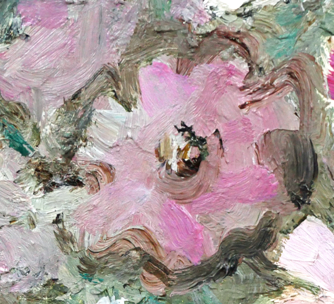 八木伸子「コスモス」油絵・F3号 拡大画像2