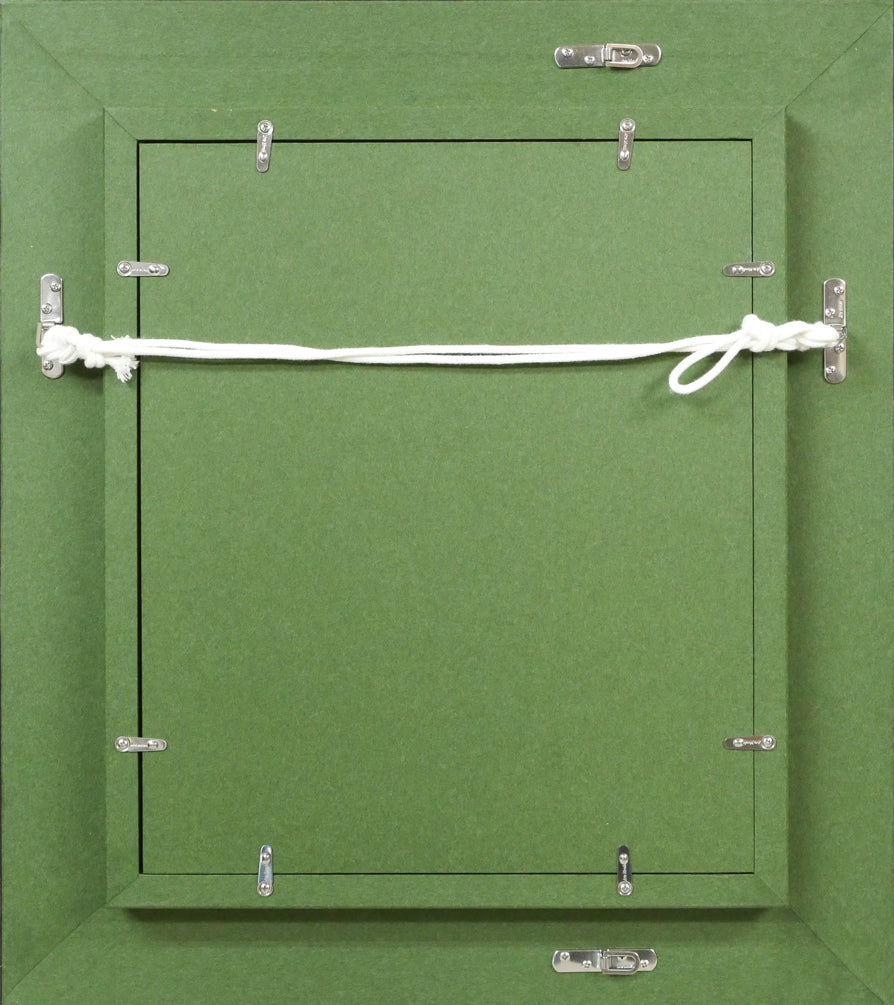 八木伸子「コスモス」油絵・F3号 額縁裏側画像