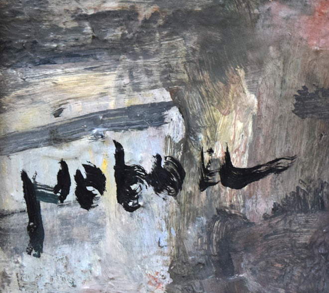 八木伸子「港の教会(函館)」油絵・M8号 サイン拡大画像