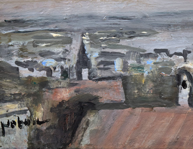 八木伸子「港の教会(函館)」油絵・M8号 拡大画像3