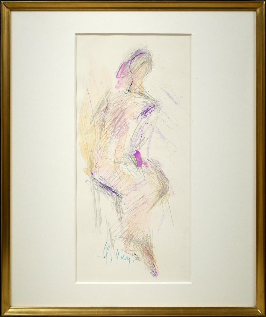 八木保次「人物像」水彩画・5号