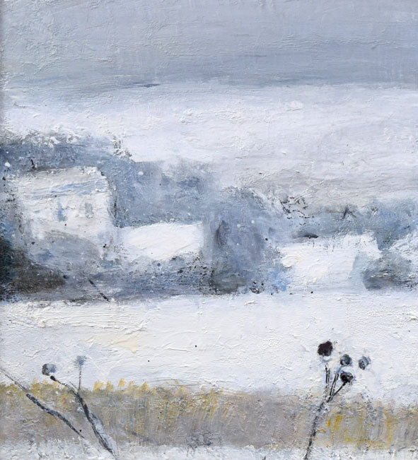 八木伸子「雪の丘」油絵・S20号 拡大画像1