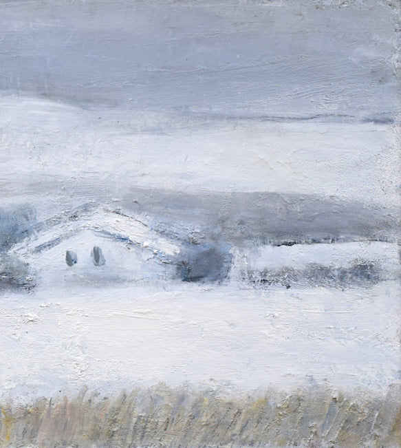 八木伸子「雪の丘」油絵・S20号 拡大画像2