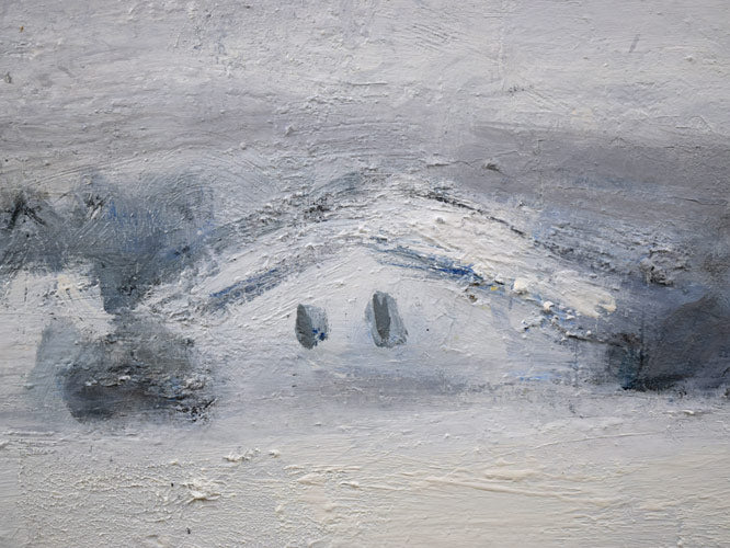 八木伸子「雪の丘」油絵・S20号 拡大画像4