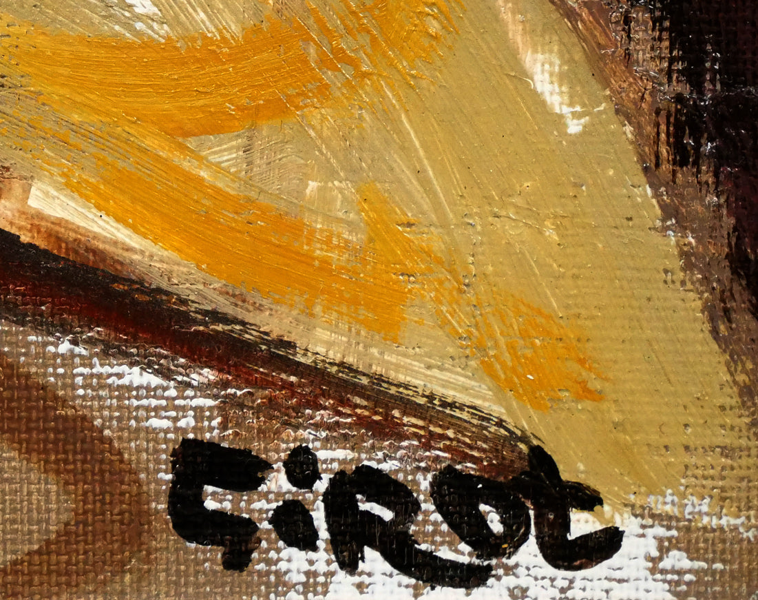 八鍬四郎「女性像」油絵・F4号 サイン拡大画像