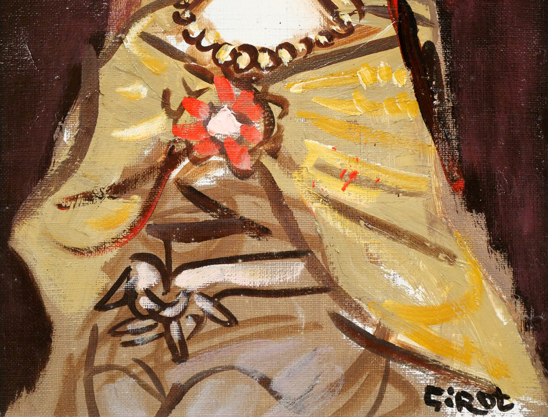 八鍬四郎「女性像」油絵・F4号 拡大画像3