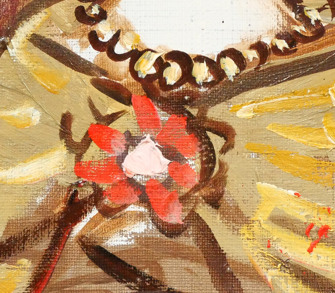 八鍬四郎「女性像」油絵・F4号 拡大画像4