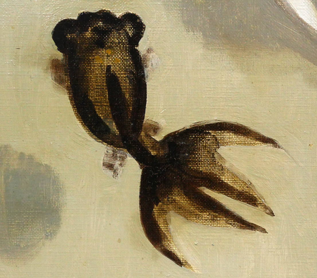 八鍬四郎「金魚」油絵・F4号 拡大画像4