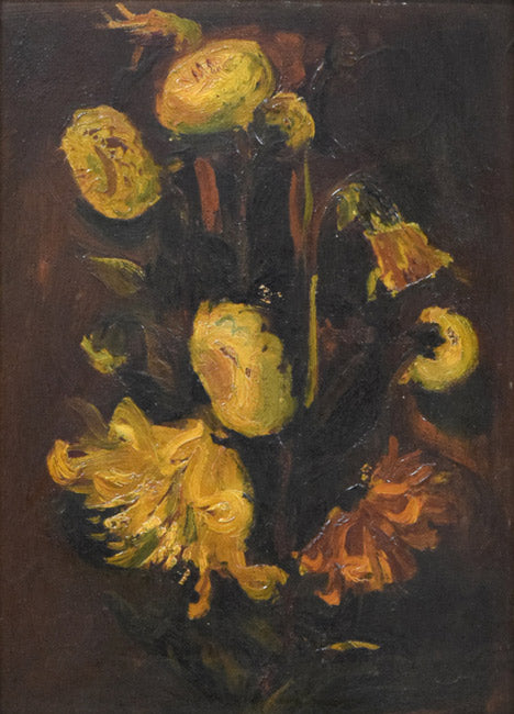 山田義夫「だりや・B」油絵・F4号 作品全体拡大画像