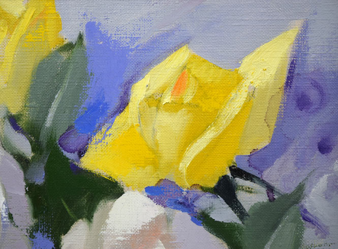 山岸正巳「薔薇」油絵・F4号 拡大画像3