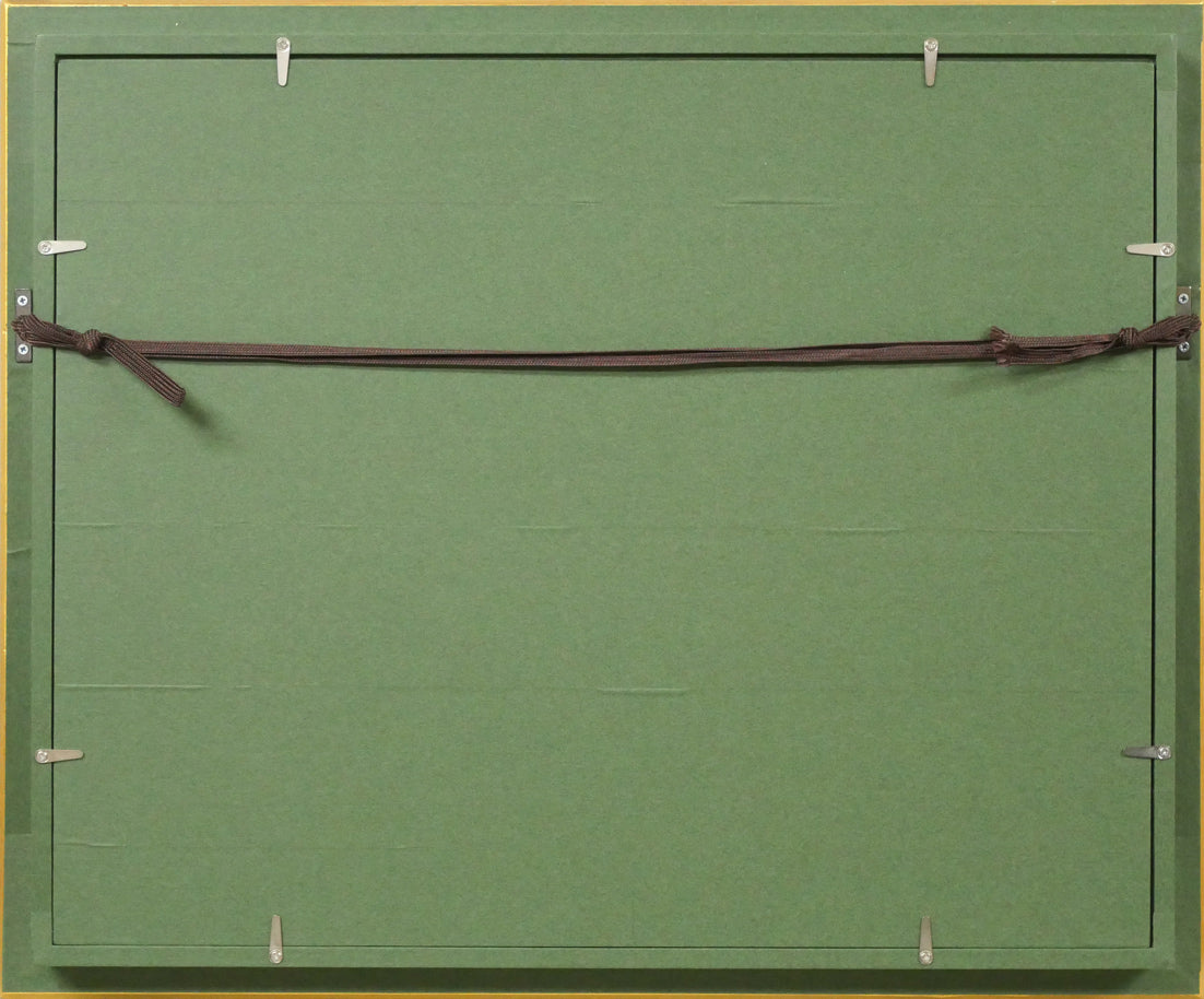 山岸正巳「古宇海岸夏」油絵・F6号 額縁裏側画像