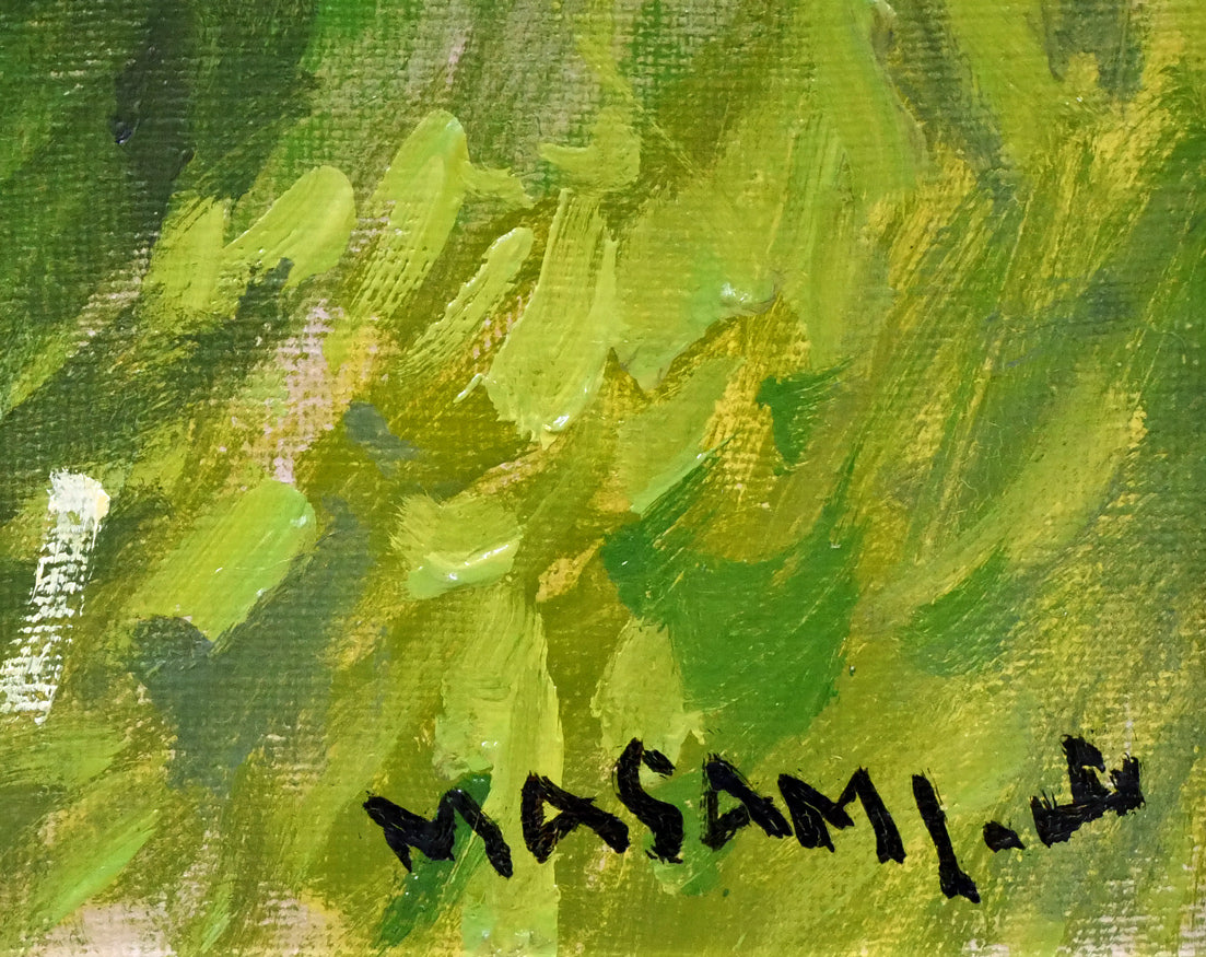 山岸正巳「古宇海岸夏」油絵・F6号 サイン拡大画像