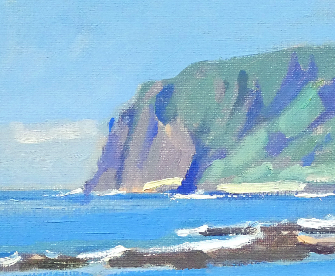 山岸正巳「古宇海岸夏」油絵・F6号 拡大画像5