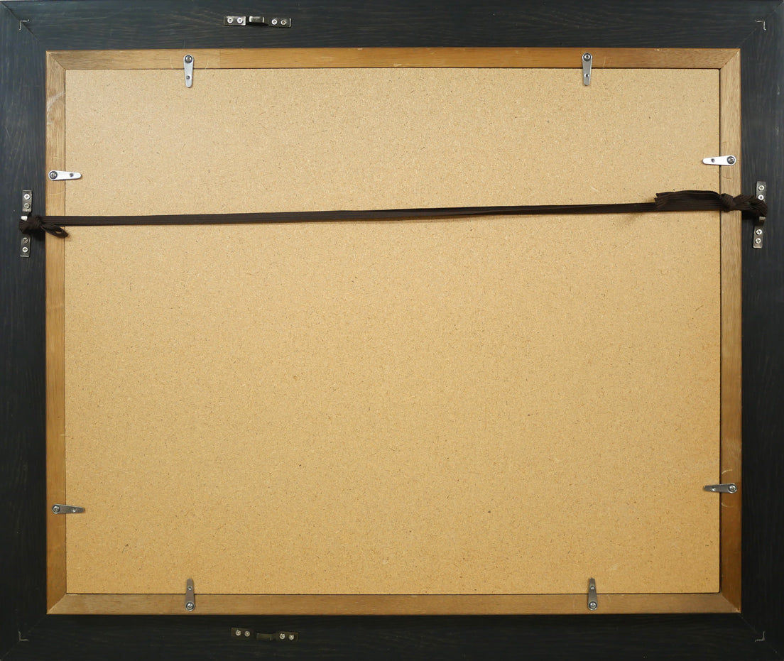 山岸正巳「小樽運河」油絵・F6号 額縁裏側画像