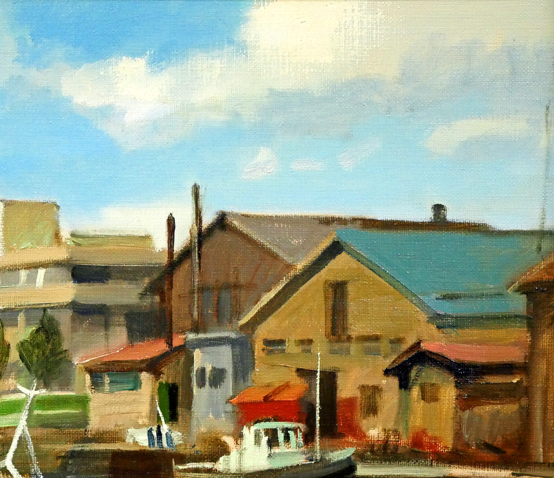 山岸正巳「小樽運河」油絵・F6号 拡大画像2