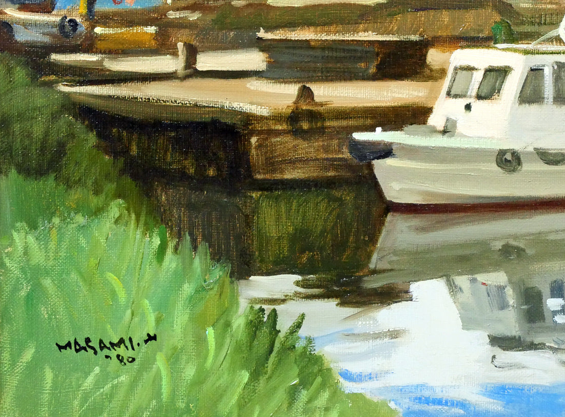 山岸正巳「小樽運河」油絵・F6号 拡大画像3