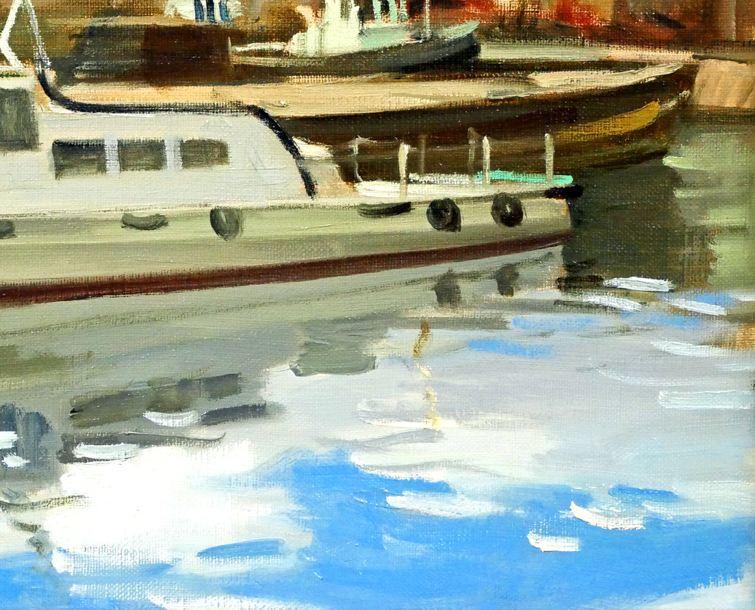 山岸正巳「小樽運河」油絵・F6号 拡大画像4