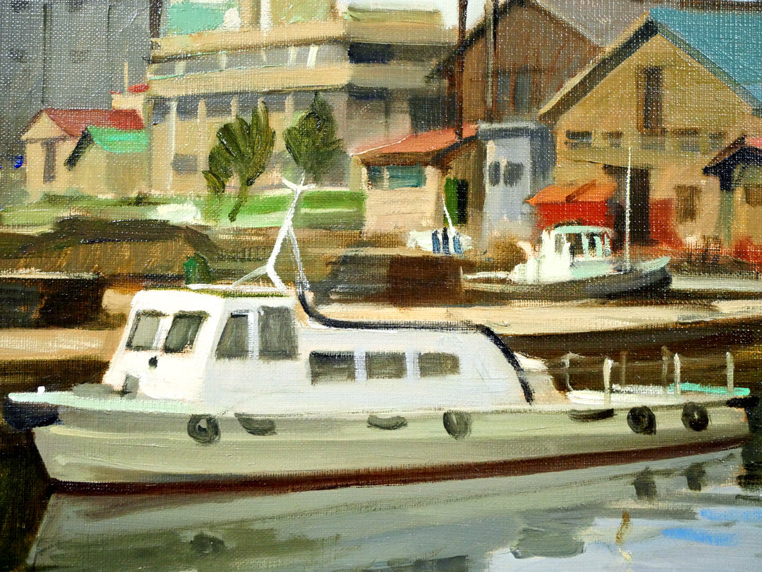 山岸正巳「小樽運河」油絵・F6号 拡大画像6