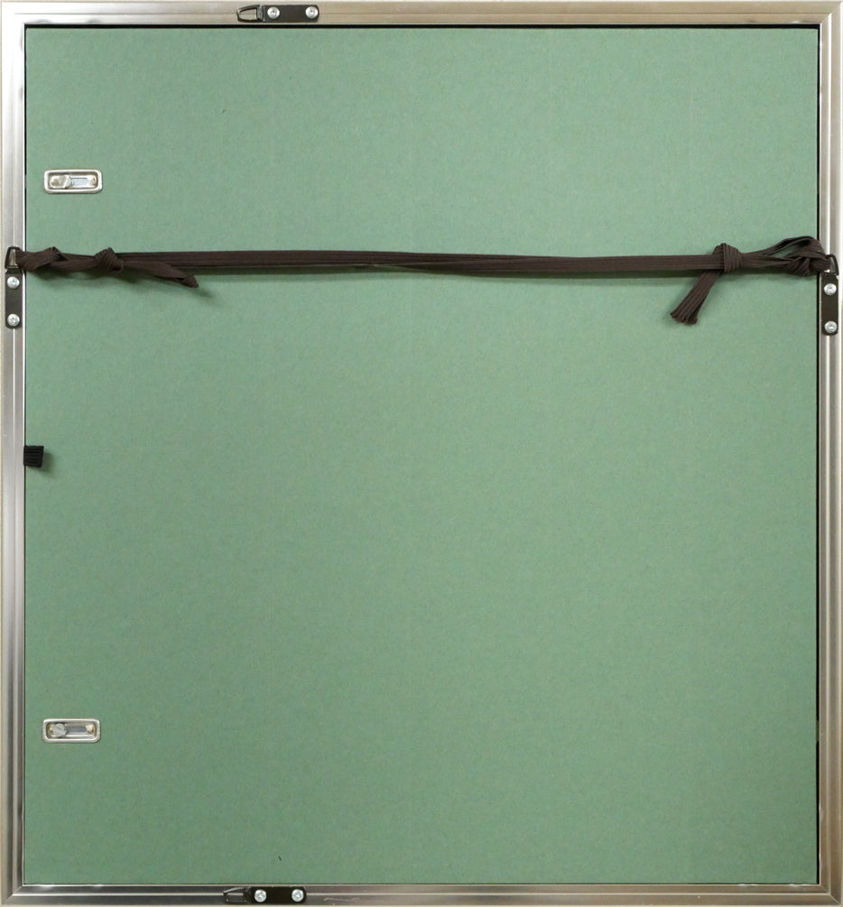 山岸正巳「サン・ミシエル広場の家(於巴里)」パステル画・色紙 額縁裏側画像