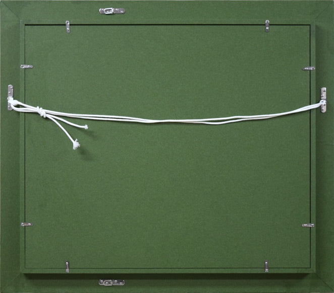 山岸正巳「牛のいる風景」油絵・F8号 額縁裏側画像