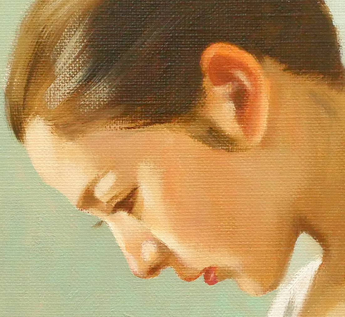 山岸正巳「浴後裸婦」油絵・P8号 拡大画像2