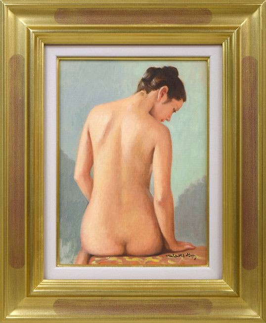 山岸正巳「浴後裸婦」油絵・F4号