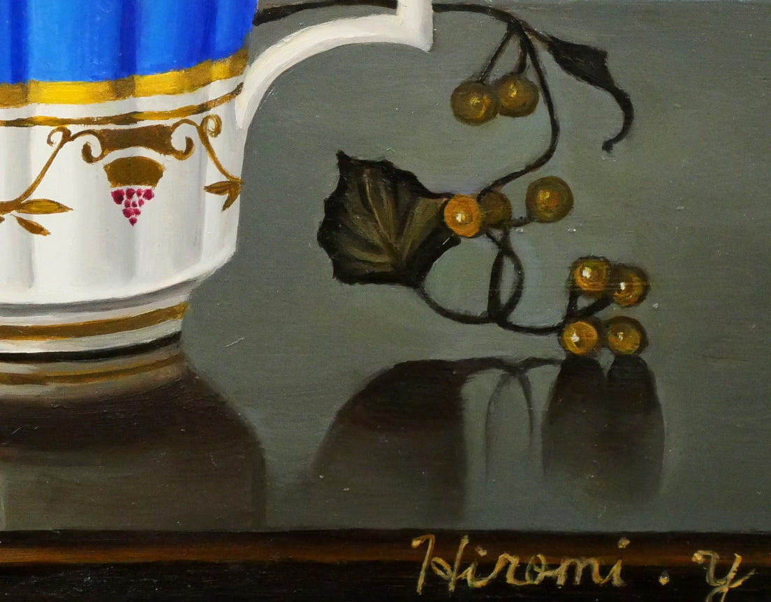 山口ひろみ「ぶどう ルイ」油絵・F0号 拡大画像4