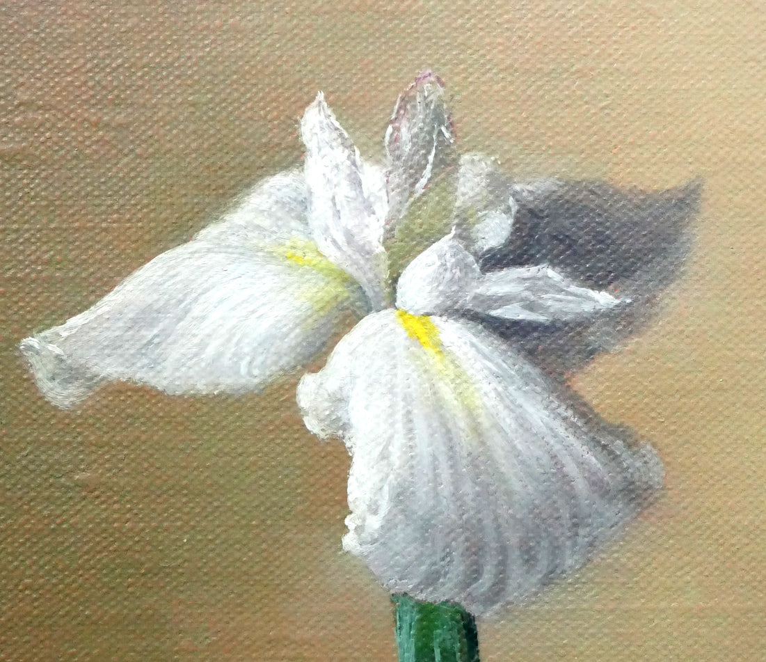 山口和男「菖蒲」油絵・M8号 拡大画像2