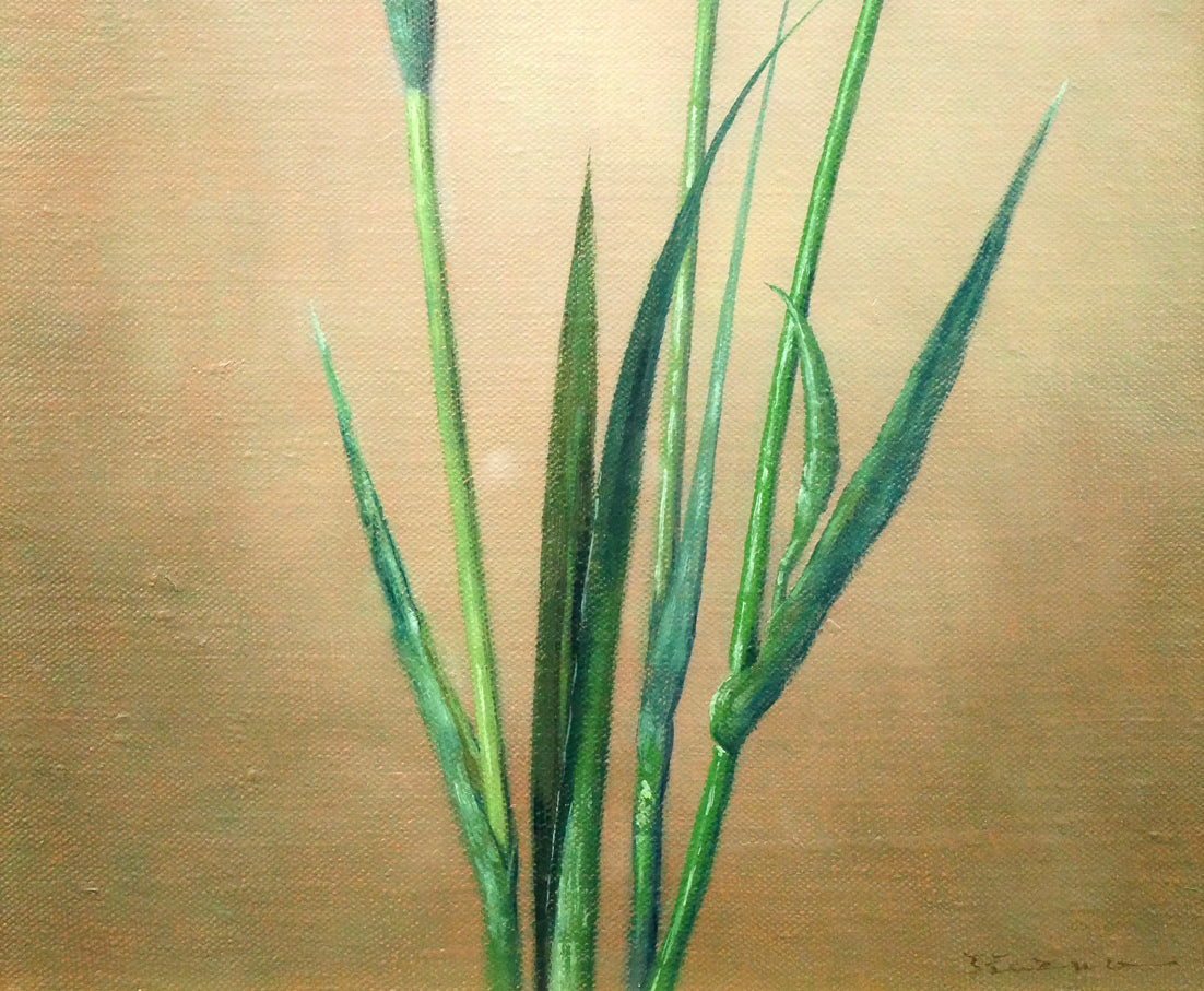 山口和男「菖蒲」油絵・M8号 拡大画像3